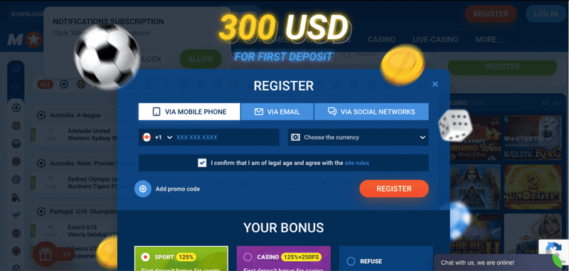 Registrace přes mobil